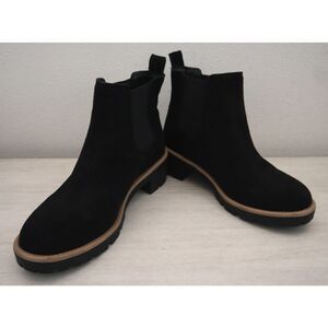 Blondo Women's Sz 9M Black Matilda Waterproof Suede Lug Sole Chelsea Boots